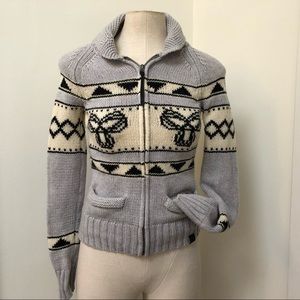 TNA Cardigan Sea to Sky Sweater Lambswool Gray